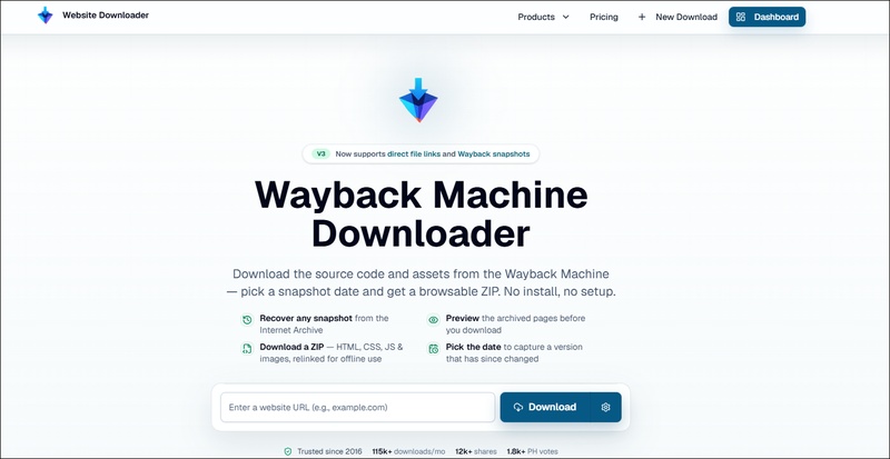 wayback machine downloader