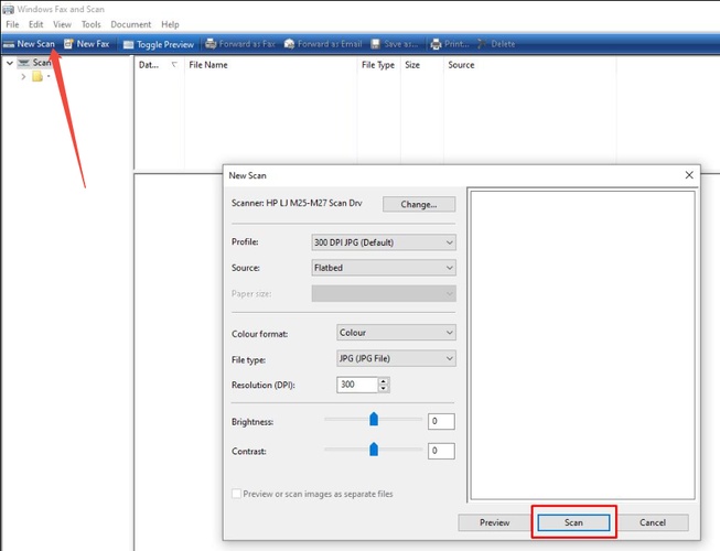 windows fax and scan new scan feature
