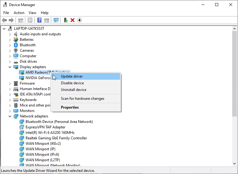 update graphics driver