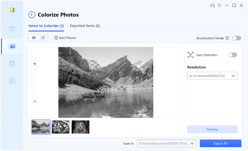 use 4ddig file repair to colorize black and white photo-2