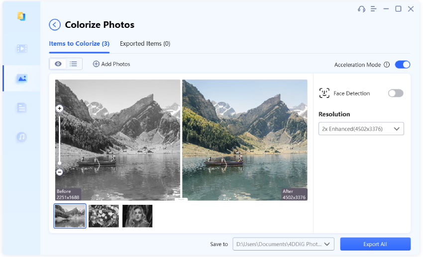 use 4ddig file repair to colorize black and white photo-3