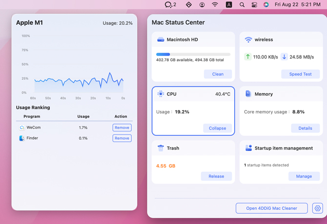 see cpu usage details