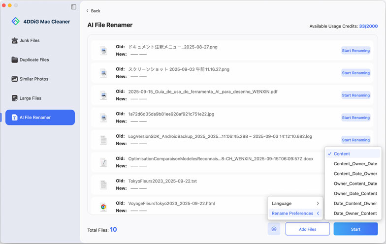 customize rename display preferences