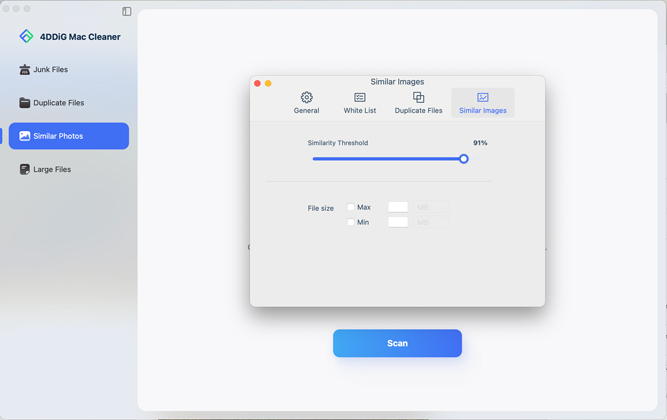 customize scanning settings for similar photos