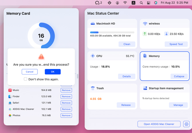 end app process to free up memory