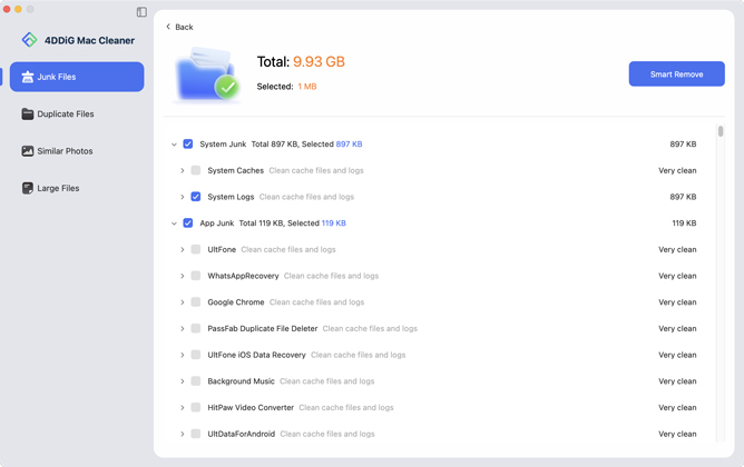 smart remove junk files
