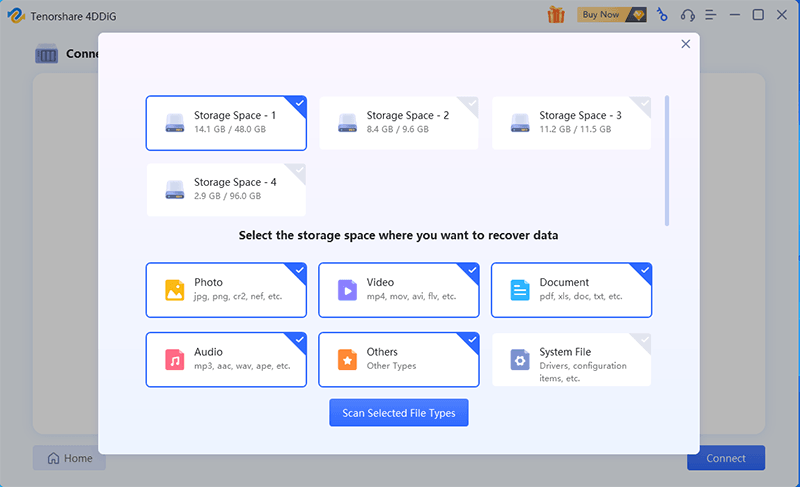 choose the file type