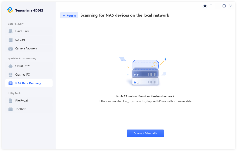 connect to nas device manually