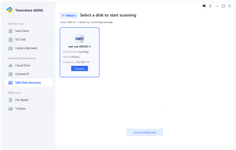 connect the nas device
