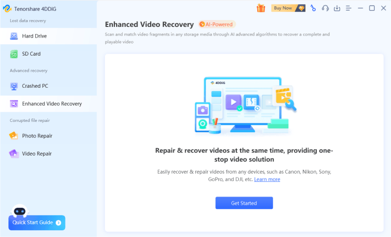 enhanced video recover