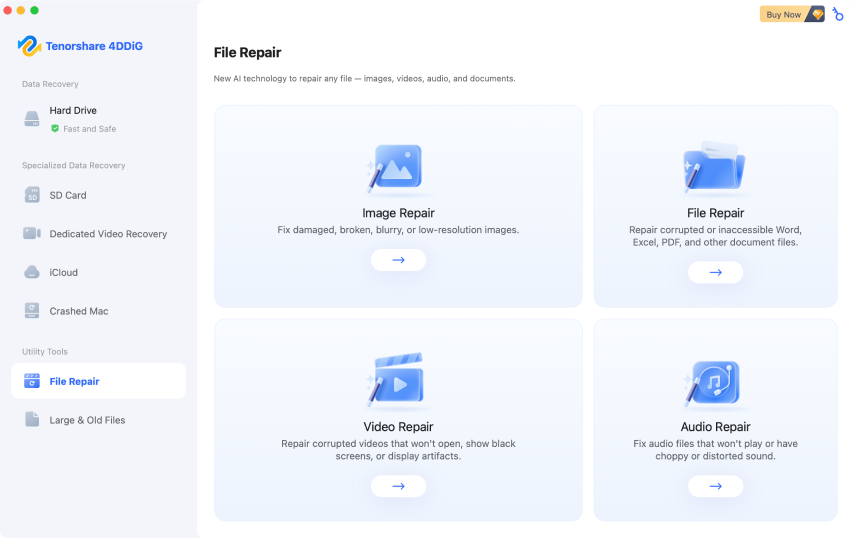 select file repair feature