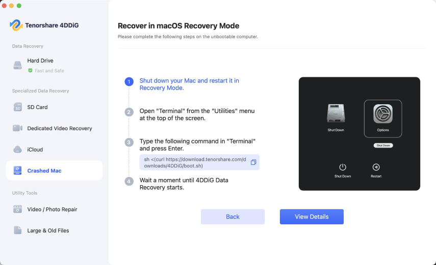 recover in macOS recovery mode process