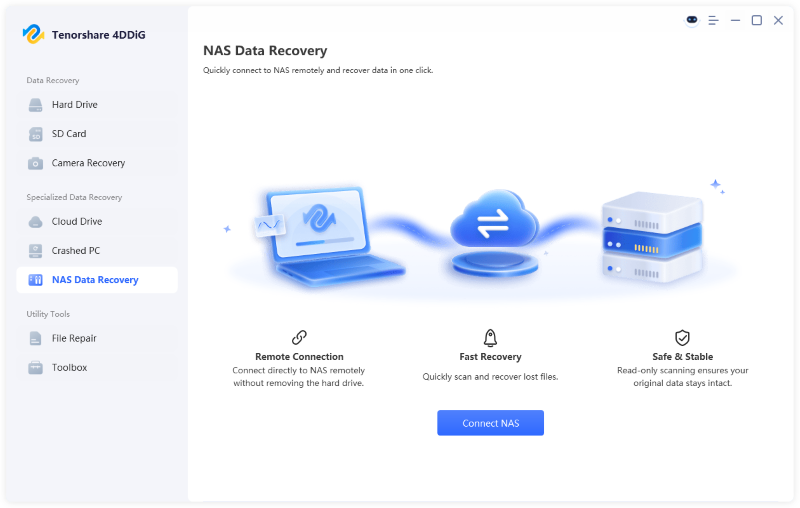 интерфейс восстановления данных NAS