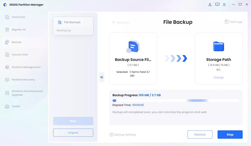 backing up files