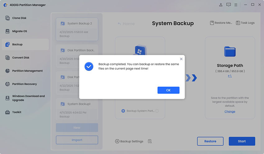 complete to backup system before windows update cache clear