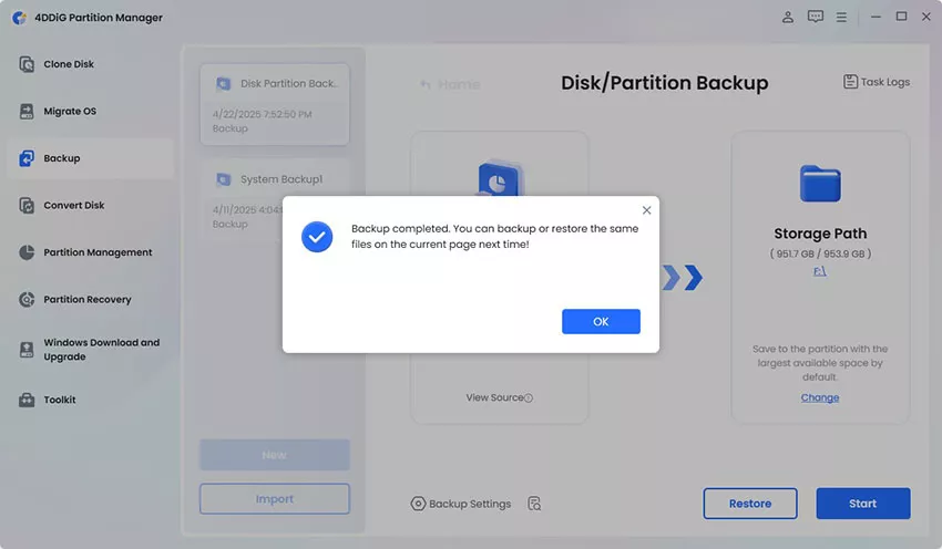 complete disk backup