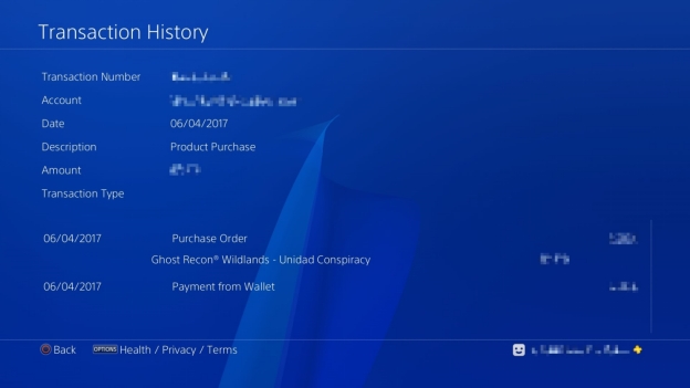 Historial de transacciones