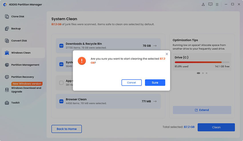 click sure to proceed