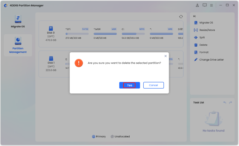 confirm the deletion