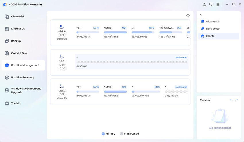 create new partitions on the external hard drive taking too long to format