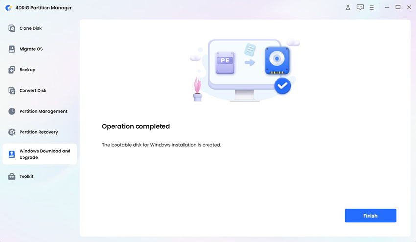 create windows installation disk successfully