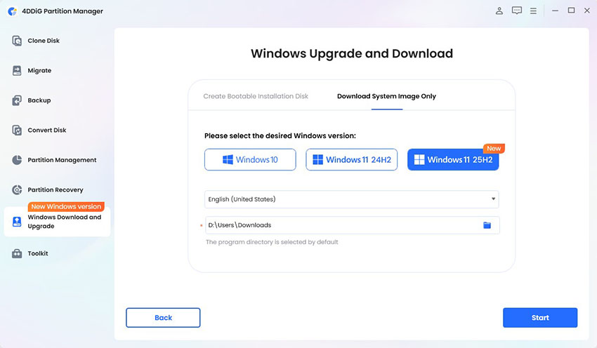 select download windows 11 25h2 iso only