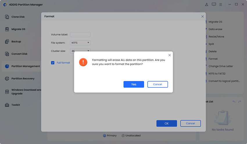 confirm to format xbox one external hard drive
