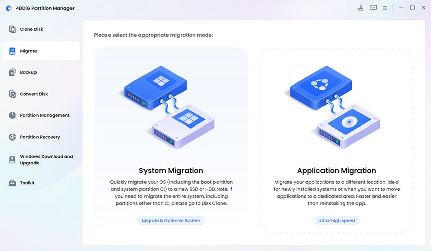 select system migration