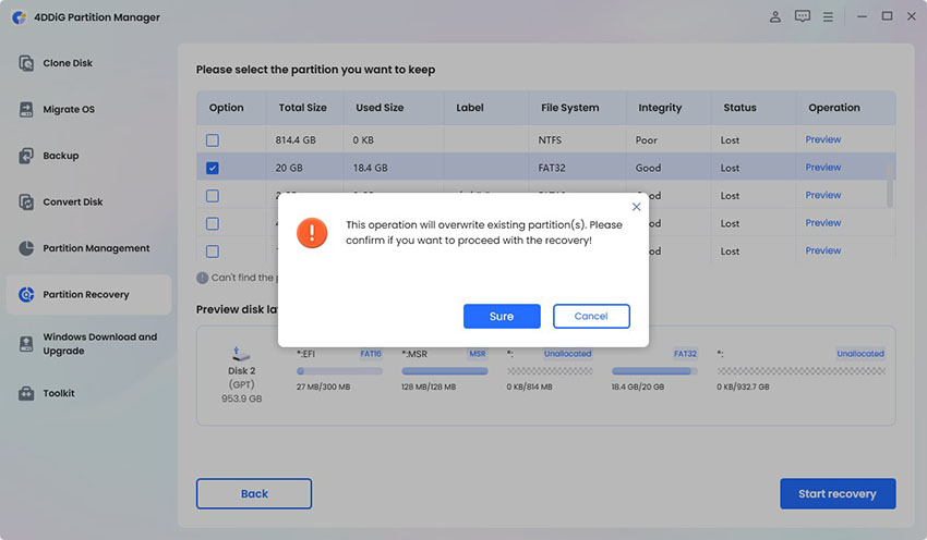 recover deleted partition