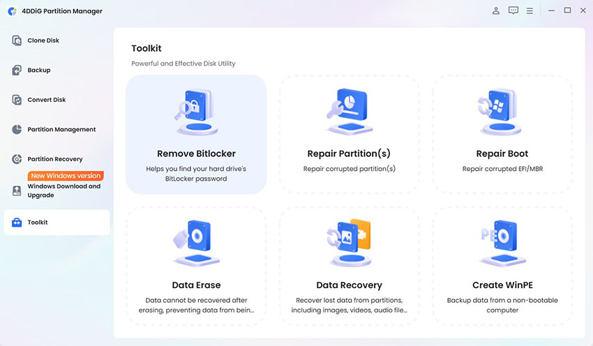 remove bitlocker 4ddig partition manager