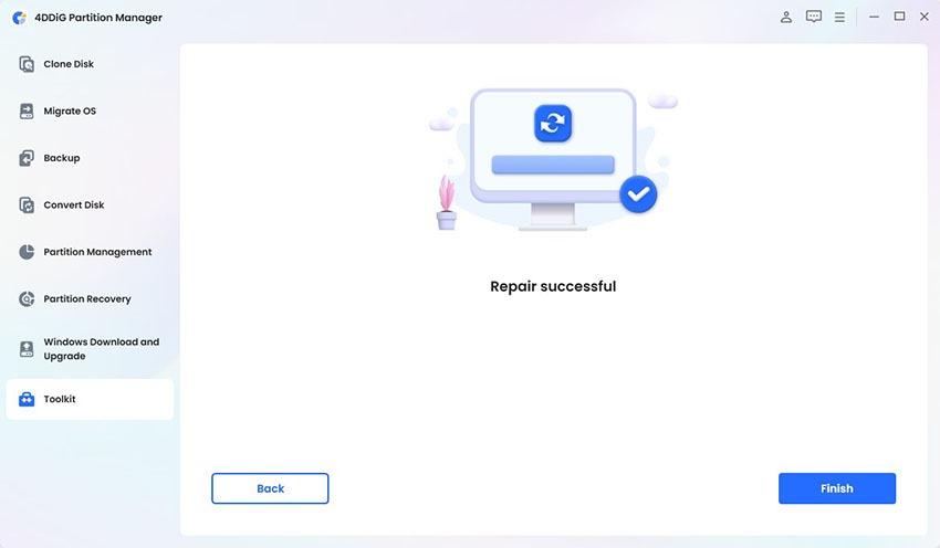 repair boot successfully