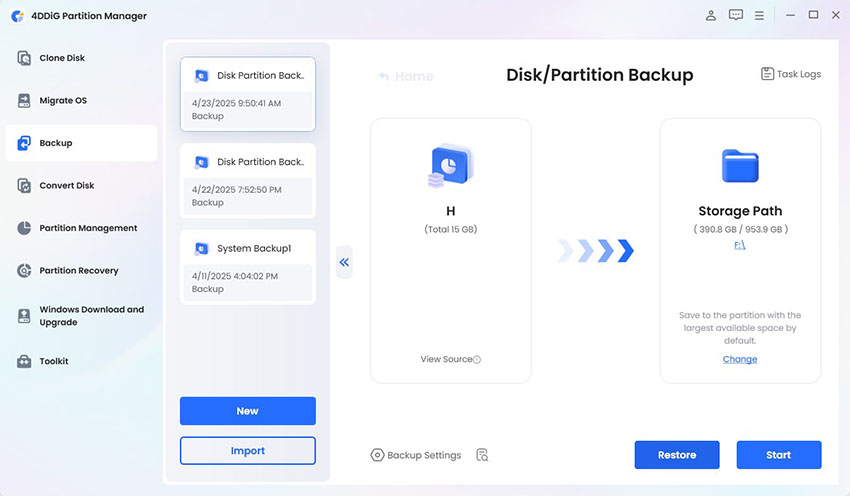 restore ssd data from backups