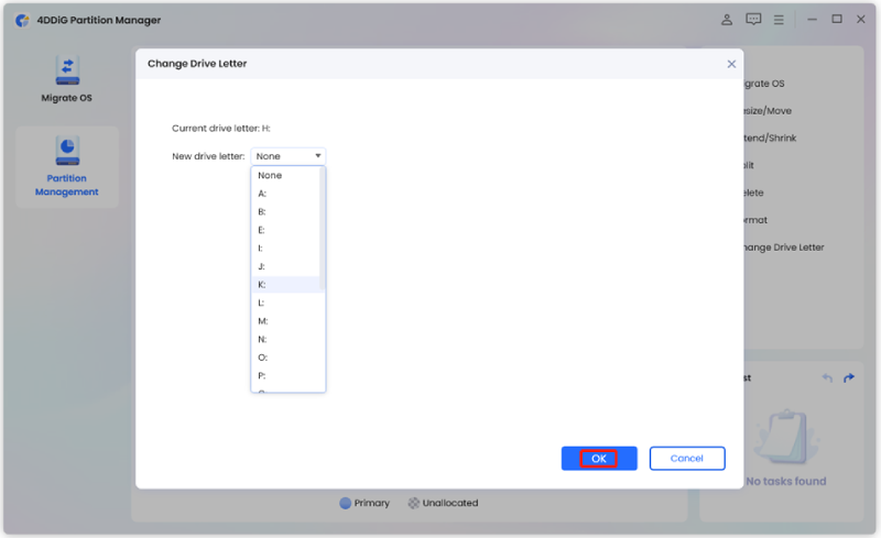 select a new drive letter