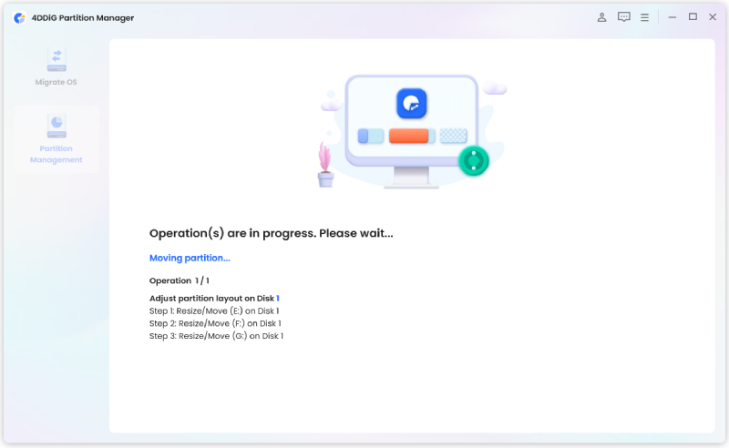 start extending the partition