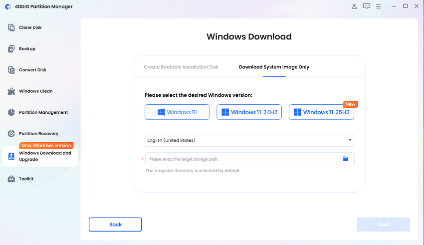 download system image only