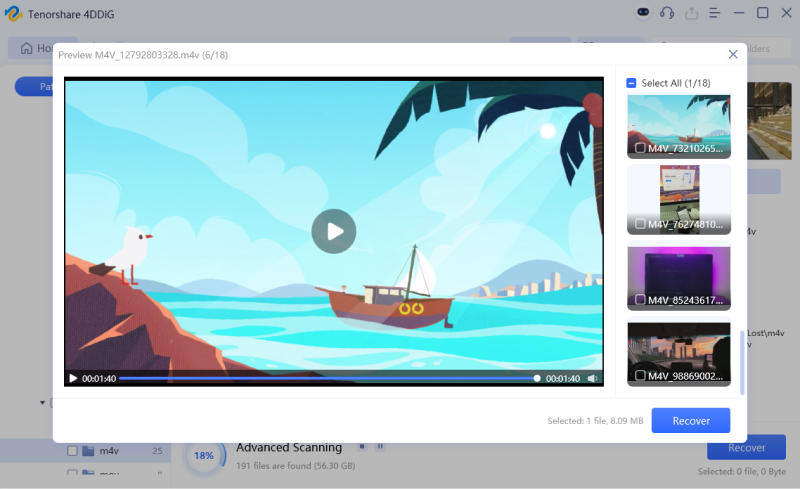 preview the recovered files