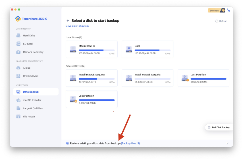 restore backup entrance