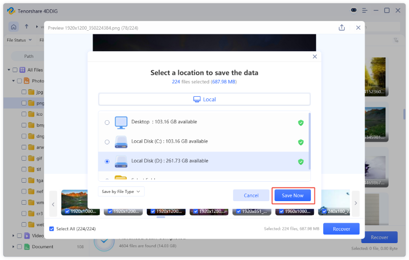 save recovered nas files