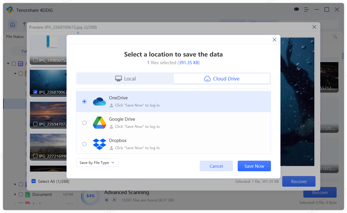 save the recovered data from the disk image