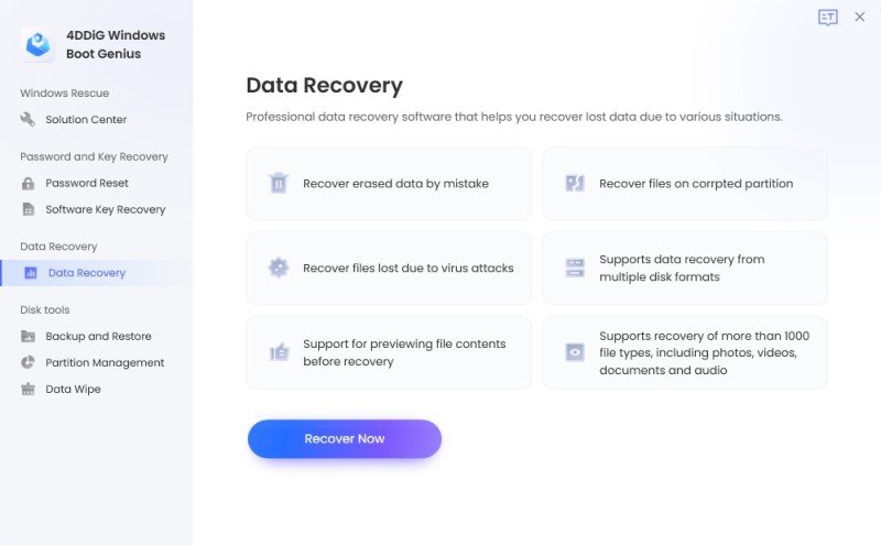 data recovery boot genius