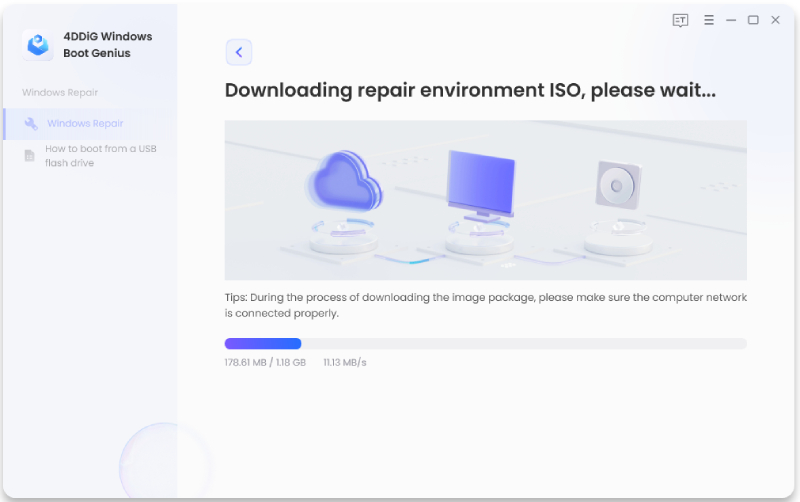 downloading repair environment iso