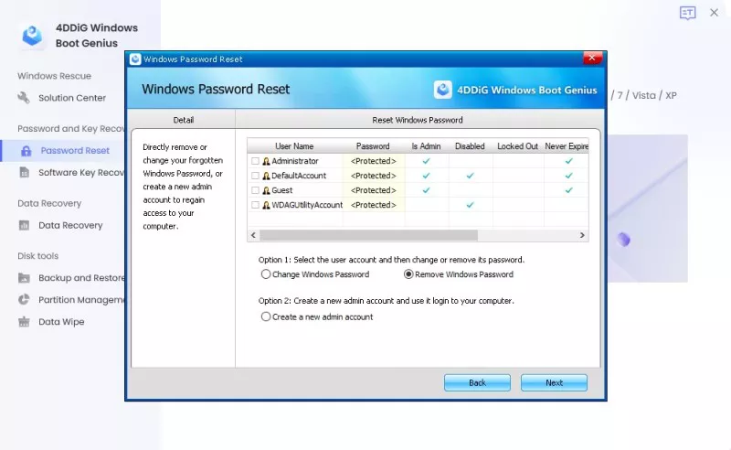 remove windows password