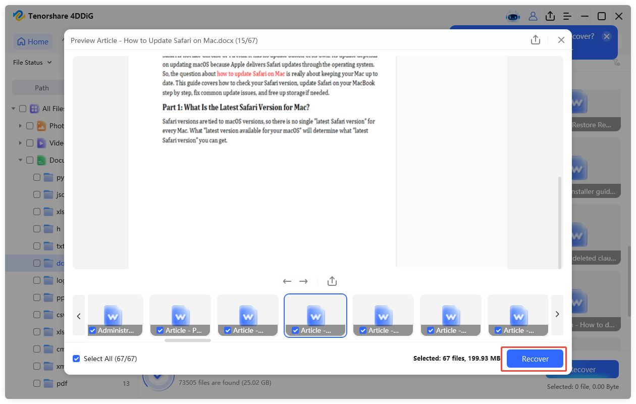 4ddig recover files