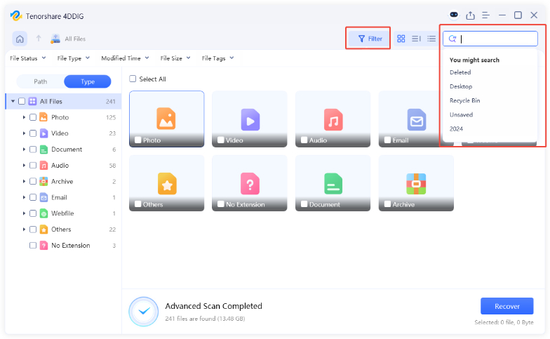 preview the scanned files