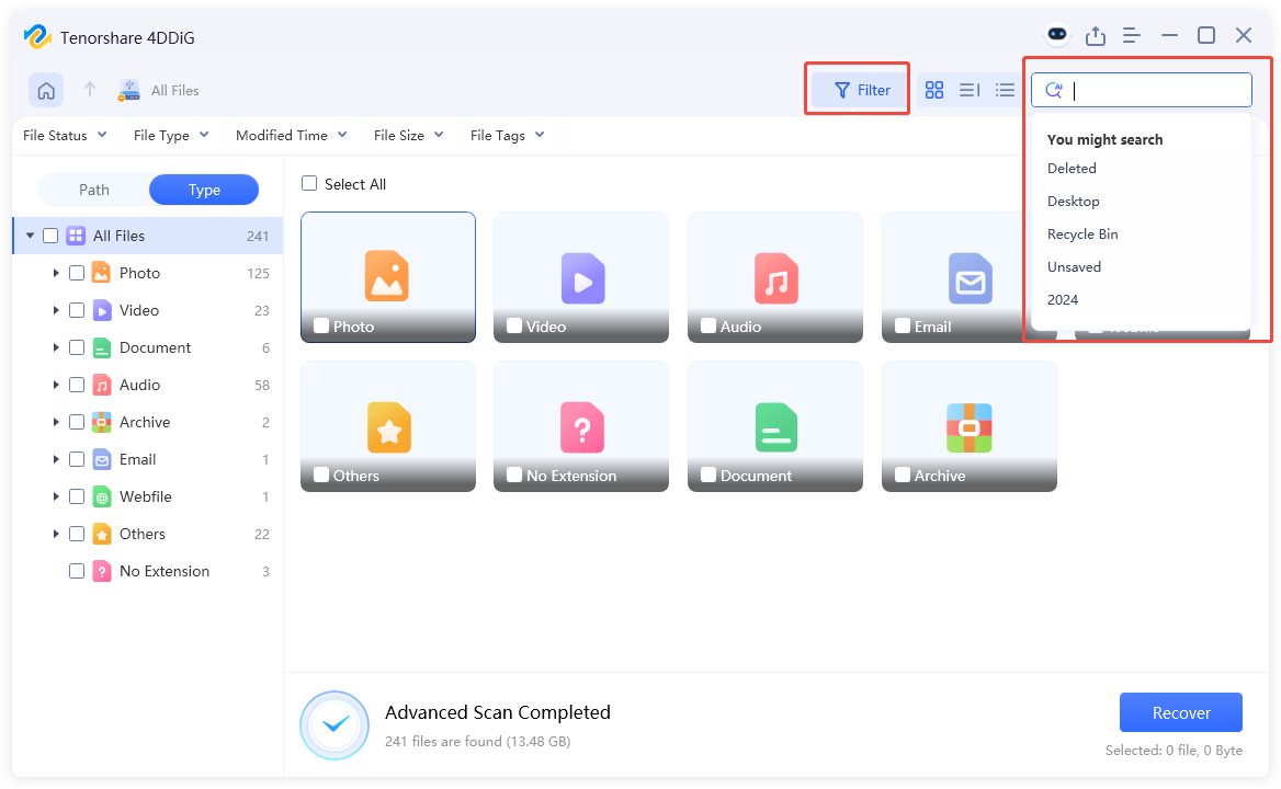 preview the scanned files