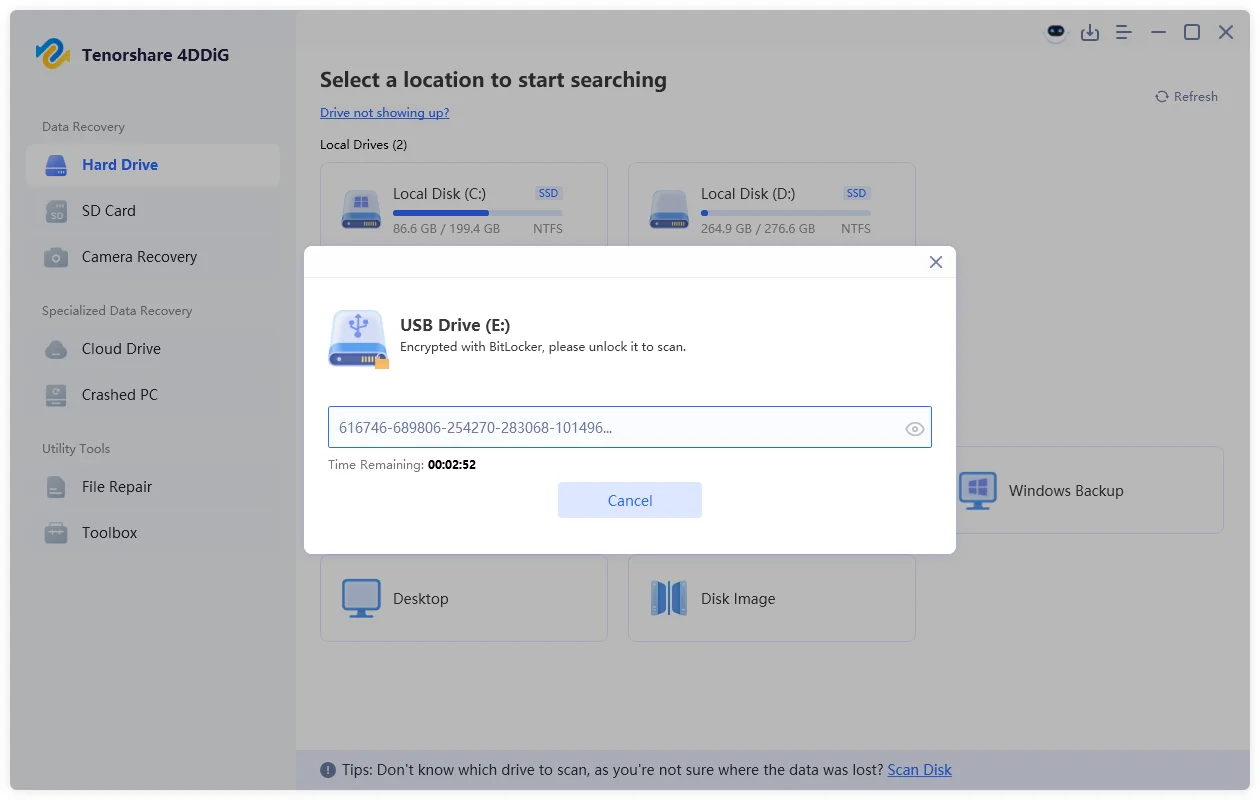 start unlocking bitlocker automatically