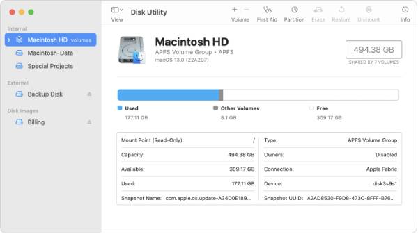 Festplatte auf dem Mac formatieren mit Dienstprogramme