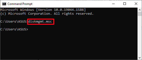 open disk management with command prompt