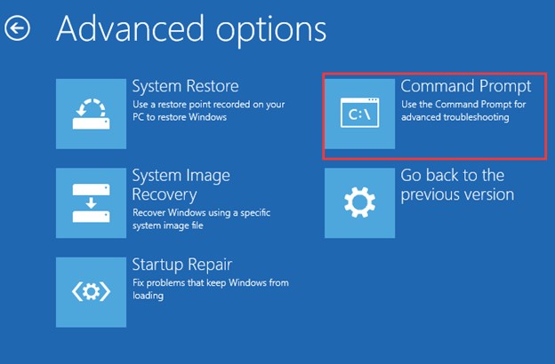 Windows 설정에서 명령 프롬프트 찾기