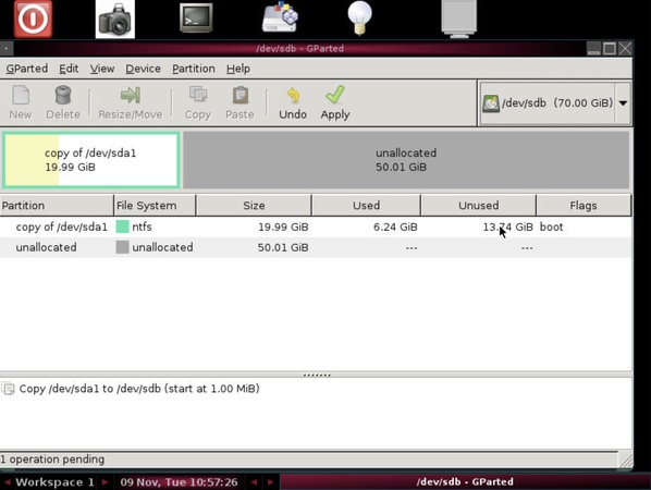 파티션 붙여넣기 GParted